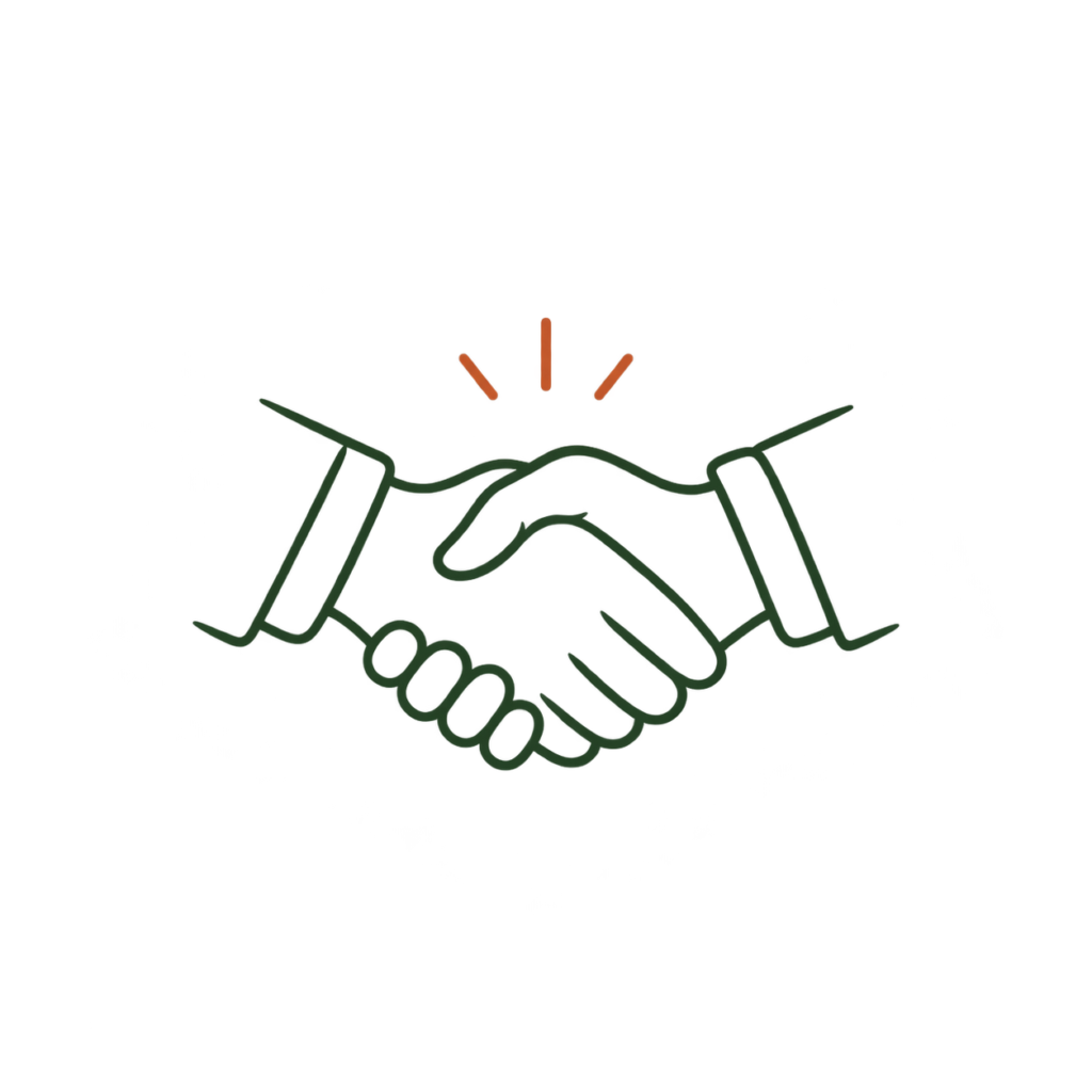 Hands shaking to represent trusted therapy partnerships